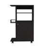 Homezia Contemporary Black Rolling Kitchen Cart