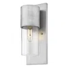 Homezia Contemporary Brushed Silver And Glass Wall Light