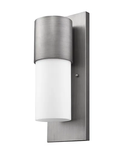 Homezia Contemporary Brushed Silver And White Wall Light In Multi