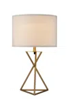 Homezia Contemporary Gold Geo Table Lamp With White Shade