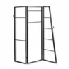 Homezia Contemporary Metal Coatrack Three Panel Room Divider Screen