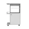 Homezia Contemporary White Rolling Kitchen Cart