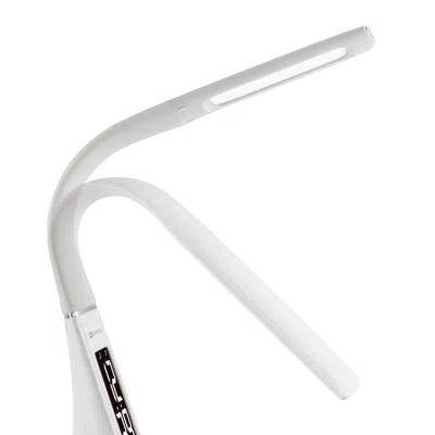 Homezia Contemporary White Sanitizing Led Desk Lamp In Brown