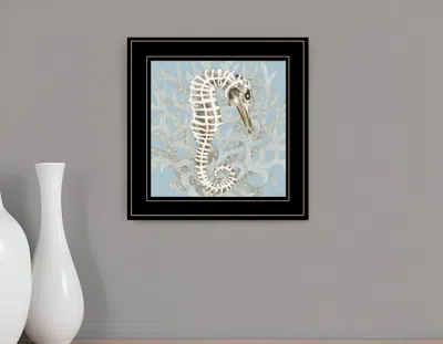 Homezia Coral Seahorse I 3 Black Framed Print Wall Art