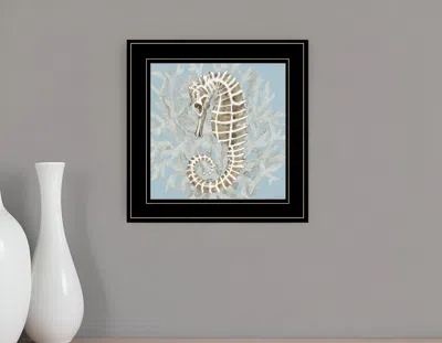 Homezia Coral Seahorse Ii 3 Black Framed Print Wall Art