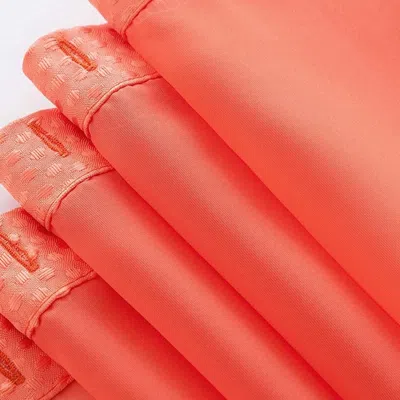 Homezia Coral Sheer And Grid Shower Curtain And Liner Set In Red