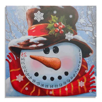 Homezia Count Down To Christmas - Snowman Canvas Wrapped Canvas Print Wall Art