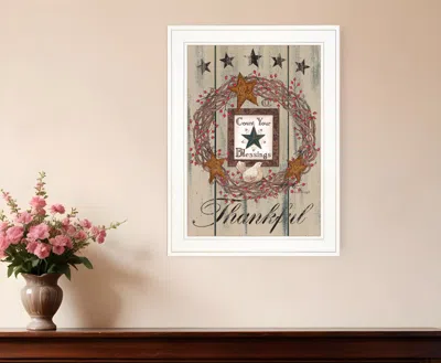 Homezia Count Your Blessings 1 White Framed Print Wall Art