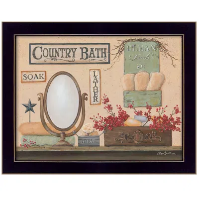 Homezia Country Bath 10 Black Framed Print Bathroom Wall Art