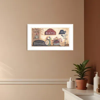 Homezia Country Bath 8 White Framed Print Bathroom Wall Art
