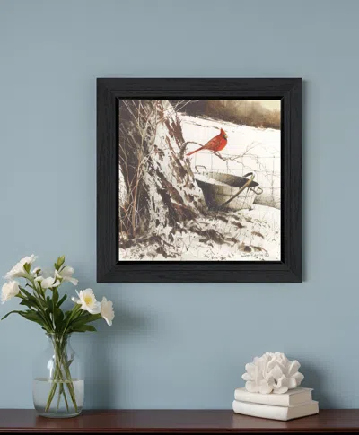 Homezia Country Cardinal Black Framed Print Wall Art In Multi