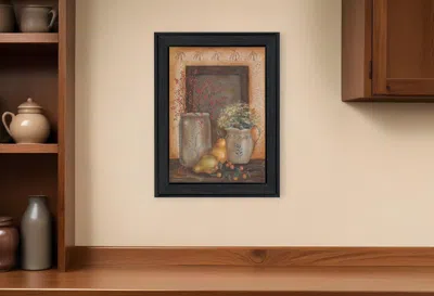 Homezia Country Collection Black Framed Print Wall Art In Neutral