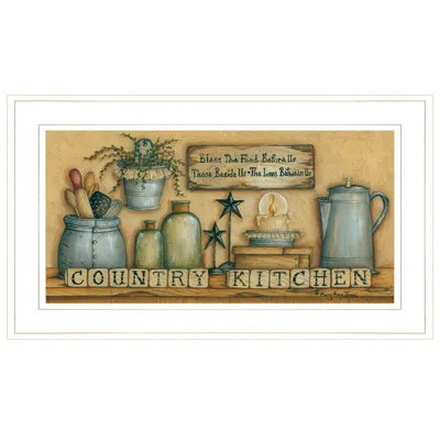 Homezia Country Kitchen 5 White Framed Print Kitchen Wall Art In Multi