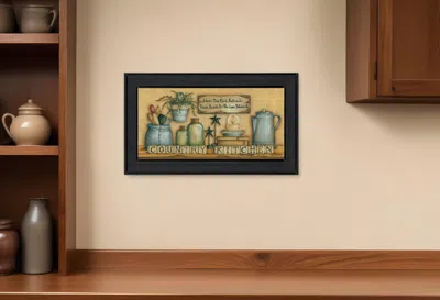 Homezia Country Kitchen 6 Black Framed Print Kitchen Wall Art
