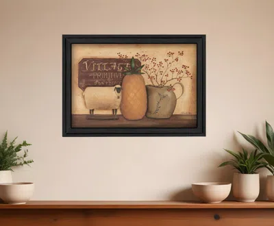 Homezia Country Necessities Black Framed Print Bathroom Wall Art
