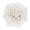 Homezia Cream Exaggerated 6" Ceramic Flower Wall Art