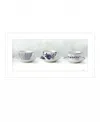 Homezia Cups And Saucers 1 White Framed Print Wall Art