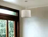 Homezia Daria 3-light Washed Gold Pendant With Washed Gold And White Drum Shade