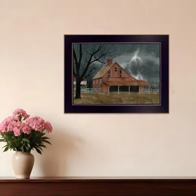 Homezia Dark And Stormy Night 1 Black Framed Print Wall Art In Multi