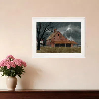 Homezia Dark And Stormy Night 2 White Framed Print Wall Art In Multi