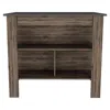 Homezia Dark Brown And Onyx Kitchen Island With Three Storage Shelves