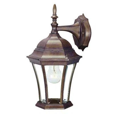 Homezia Dark Brown Hanging Carousel Lantern Wall Light In Black
