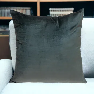 Homezia Dark Gray And Pink Dual Solid Color Reversible Throw Pillow