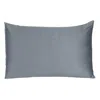 Homezia Dark Gray Dreamy Set Of 2 Silky Satin Standard Pillowcases