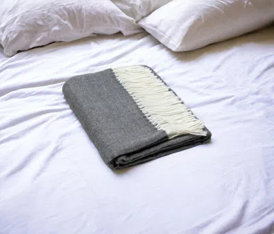 Homezia Dark Gray Soft Acrylic Herringbone Throw Blanket