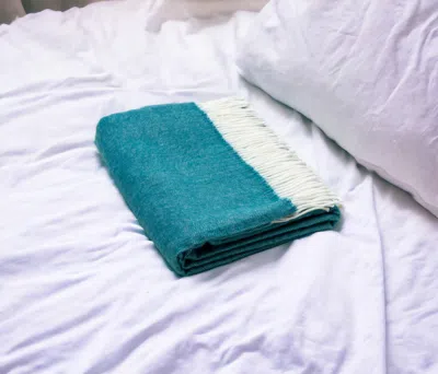 Homezia Dark Teal Soft Acrylic Herringbone Throw Blanket