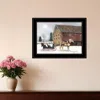 Homezia Dashing Through The Snow 2 Black Framed Print Wall Art