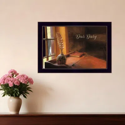 Homezia Dear Diary Black Framed Print Wall Art
