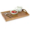 Homezia Designer Solid Teak 19" Serving Tray In Multi