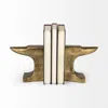 Homezia Distressed Brushed Gold Anvil Bookends