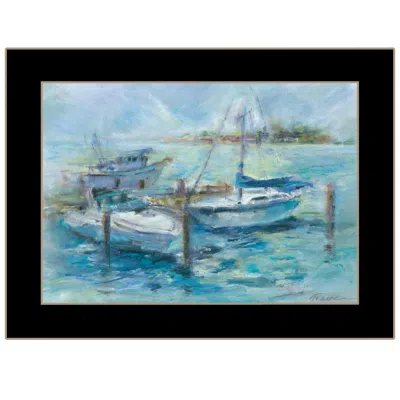 Homezia Dockside 1 Black Framed Print Wall Art In Multi