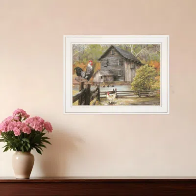 Homezia Down On The Farm I White Framed Print Wall Art In Multi