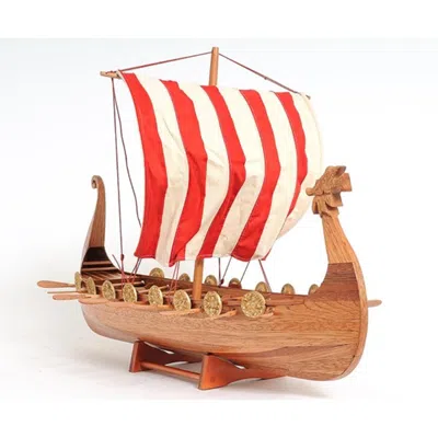 Homezia Drakkar Viking Large Ship Model In Neutral