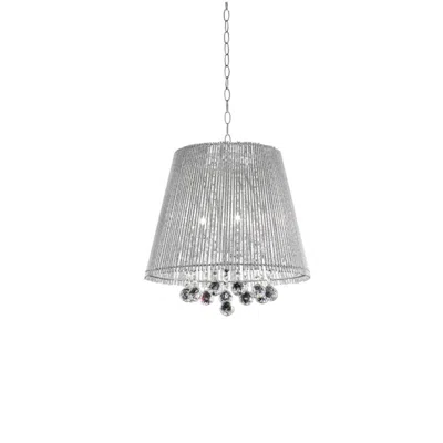 Homezia Dreamy Silver Ceiling Lamp With Crystal Accents In Gray