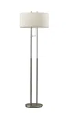 Homezia Dual Pole Floor Lamp In Brushed Steel Metal