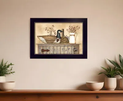 Homezia Duck And Berry Still Life Black Framed Print Wall Art