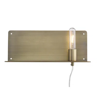 Homezia Dull Gold Shelf Wall Light In Brown