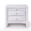 Homezia Elegant White 3 Drawer Nightstand
