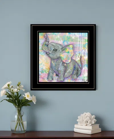 Homezia Elephant Ii 3 Black Framed Print Wall Art