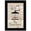 Homezia Enjoy The Daily Grind 2 Black Framed Print Kitchen Wall Art