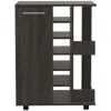 Homezia Espresso Rolling Bar Cart With Wine Storage