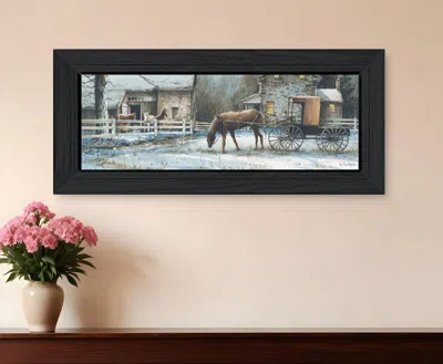 Homezia Evening On The Farm Black Framed Print Wall Art In Multi