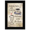 Homezia Everyday Starts With Coffee 4 Black Framed Print Kitchen Wall Art