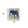 Homezia Exotic Blue And Gold Elephant Unframed Print Wall Art