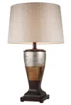 Homezia Exotic Brown And Gold Wide Stripe Table Lamp