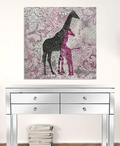 Homezia Exotic Pink Giraffes Unframed Print Wall Art